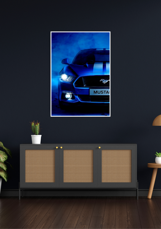 Ford Mustang Blue | Car Poster GenZCustom