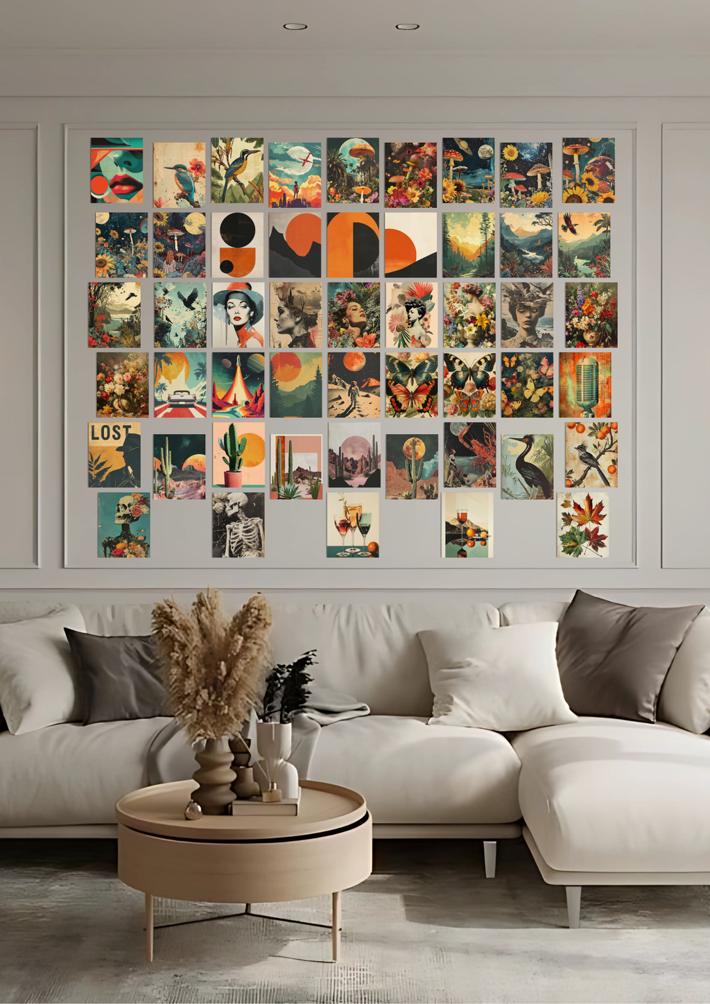 50 Epic Vintage Collage Set | Wall Collage GenZCustom