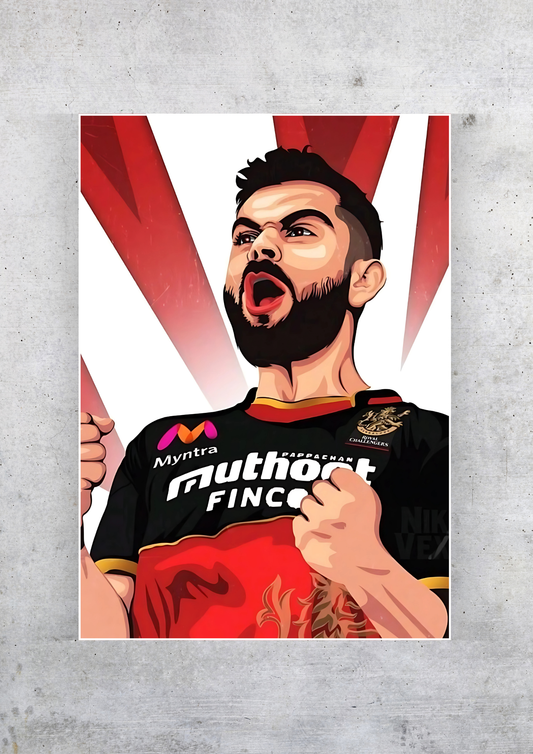 Virat Artwork Poster  | Cricket Posters GenZCustom