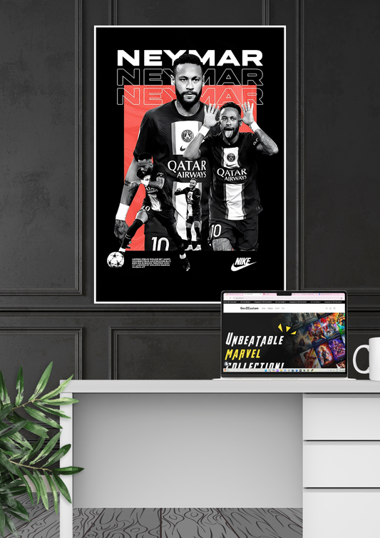 Neymar Jr Black Poster | Football Poster GenZCustom