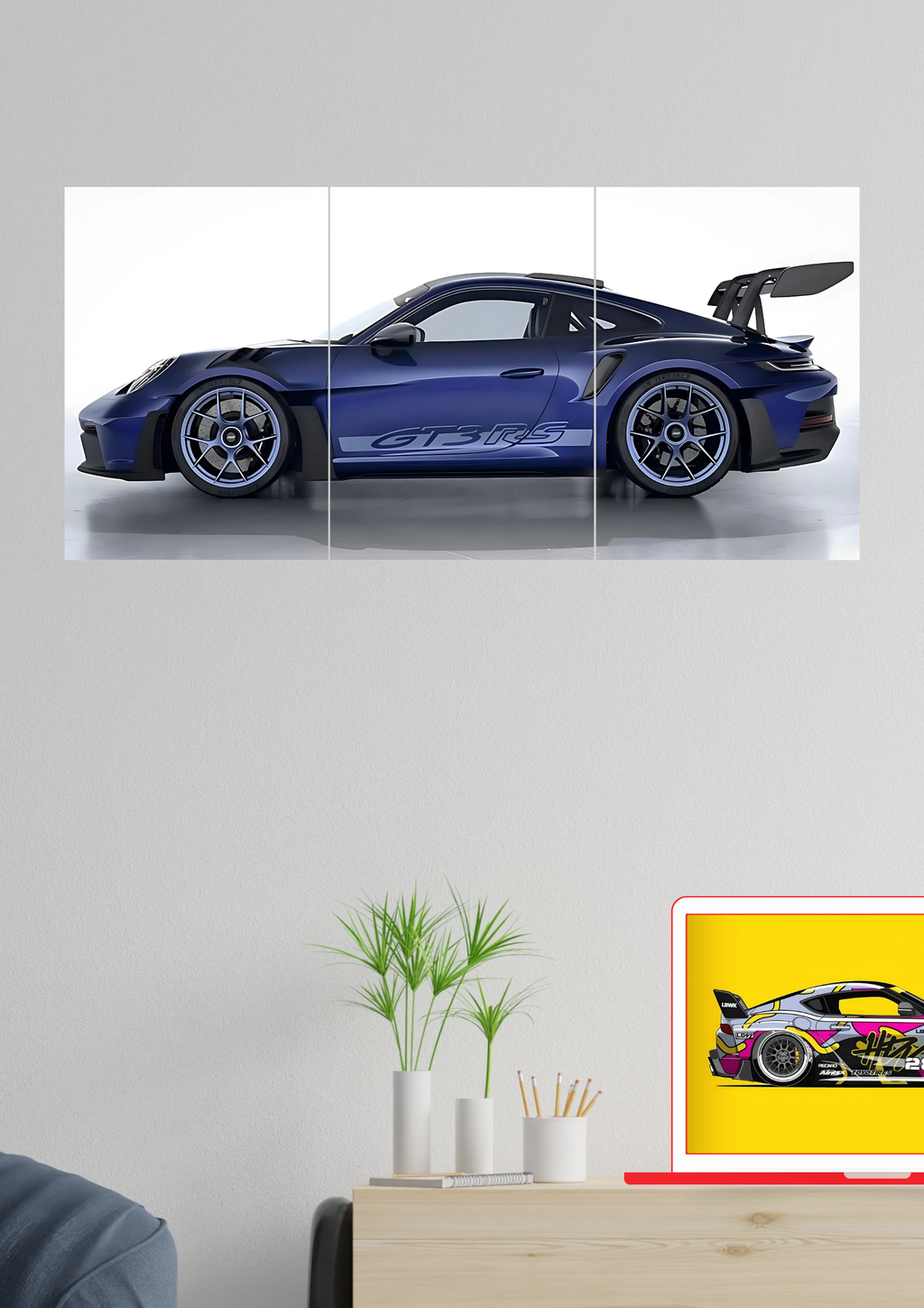 Epic Porsche 911 GT3 Poster | Split Design Poster | Pack Of 3 GenZCustom