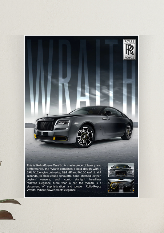 Rolls Royce Wraith Car Poster | Car Posters 