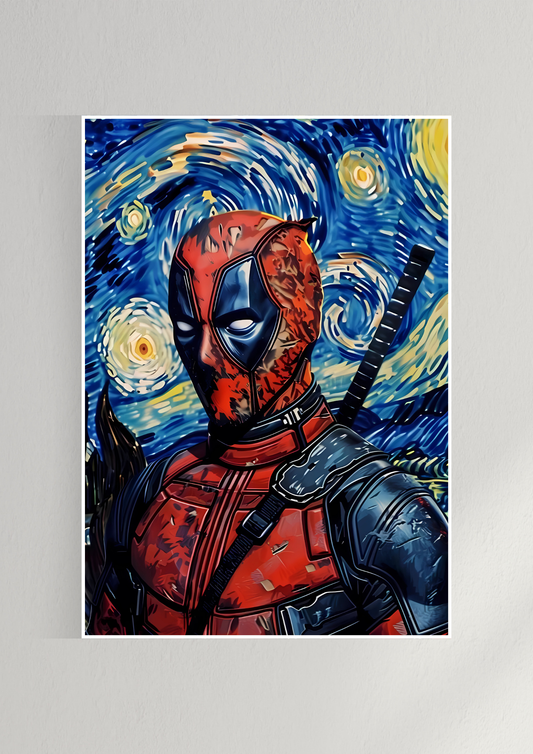 Deadpool Starry Night Poster | Marvel Posters GenZCustom