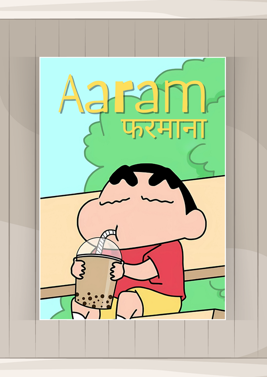 Aaram Farmana Ft Sinchan | Cartoon Posters GenZCustom