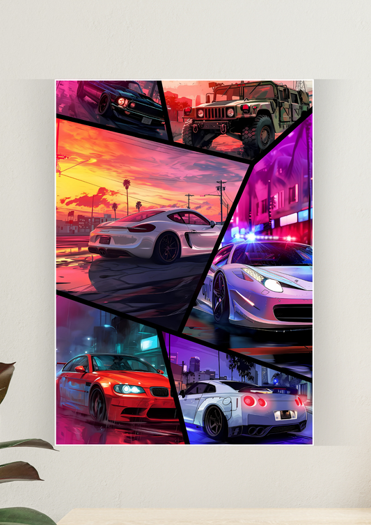 Aesthetic Asphalt Cars Poster | Games Poster 