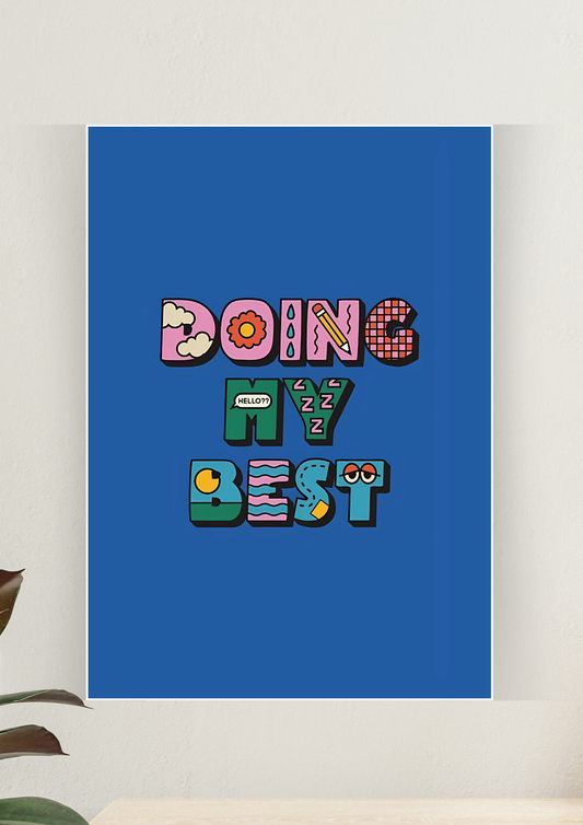 Aesthetic Poster #130 | DOING MY BEST | Aesthetic Wall Poster