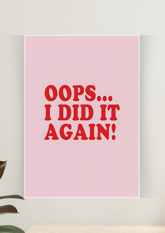 Aesthetic Poster #135 | OOPS! | Aesthetic Wall Poster