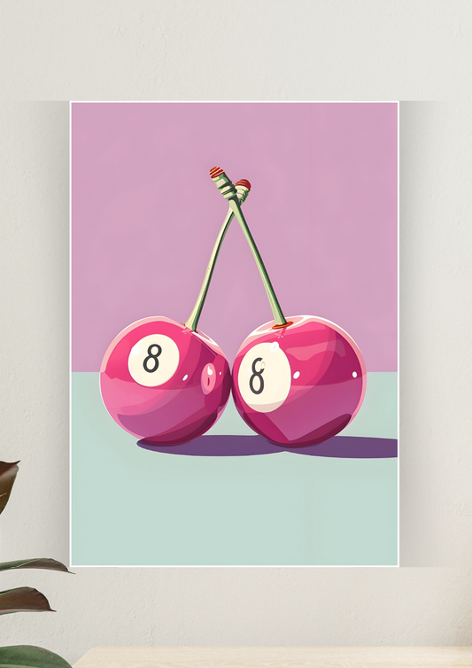 Aesthetic Poster #164 | Cherry Eight Balls | Aesthetic Wall Poster