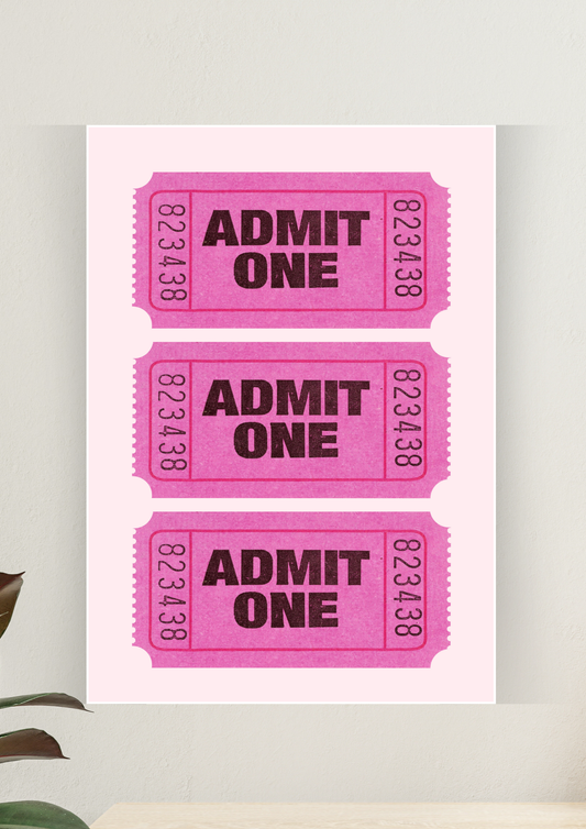 Aesthetic Poster #24 | Admit One Ticket | Aesthetic Wall Poster