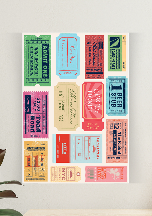 Aesthetic Poster #29 | Vintage Tickets | Aesthetic Wall Poster