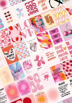 Aesthetic Wall Collage Kit | Set Of 110 Pieces Posters | Pink Theme