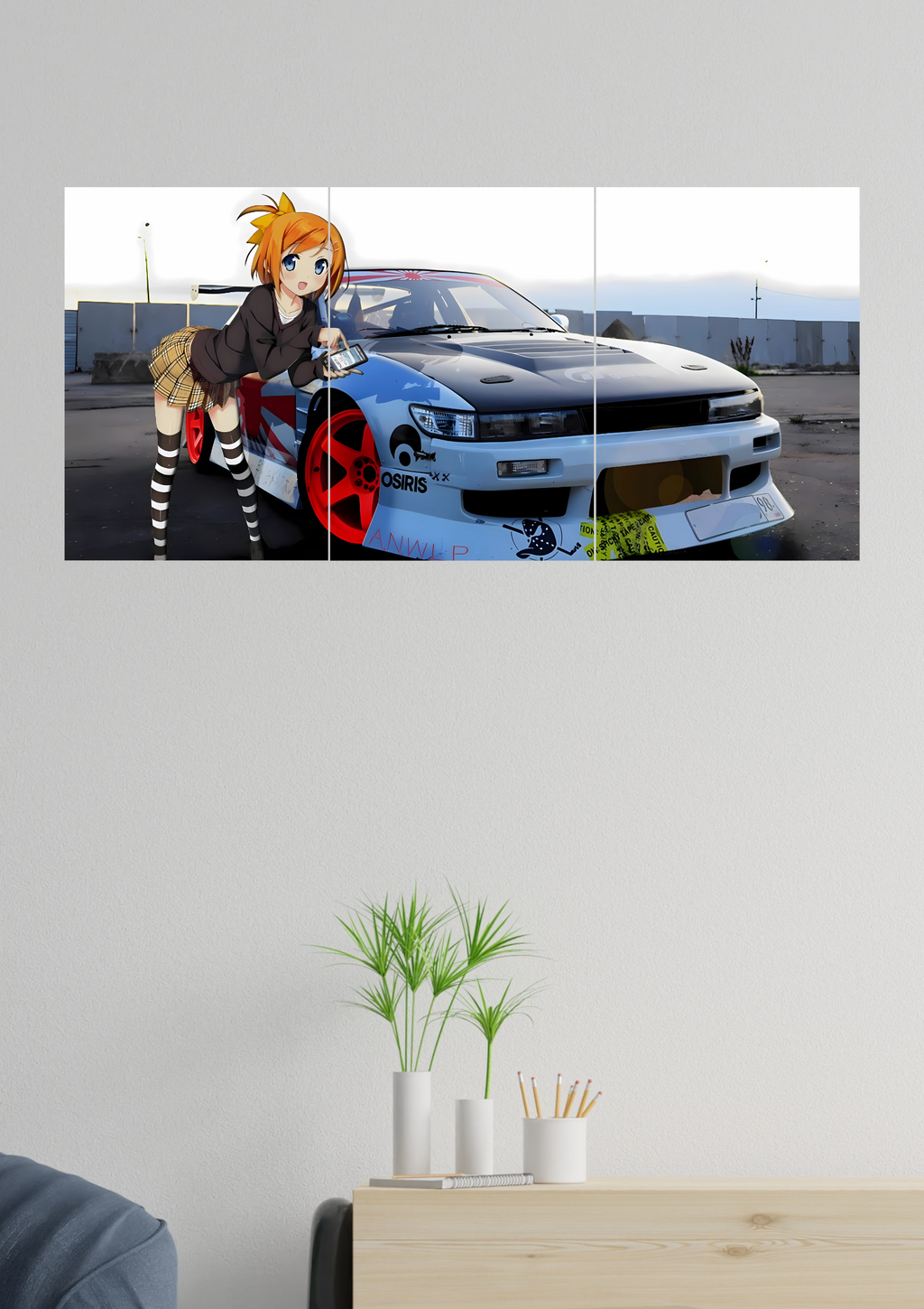 Anime x Aston Martin Dbs Poster | Split Design Poster 