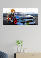 Anime x Aston Martin Dbs Poster | Split Design Poster 