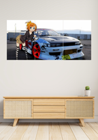 Anime x Aston Martin Dbs Poster | Split Design Poster 