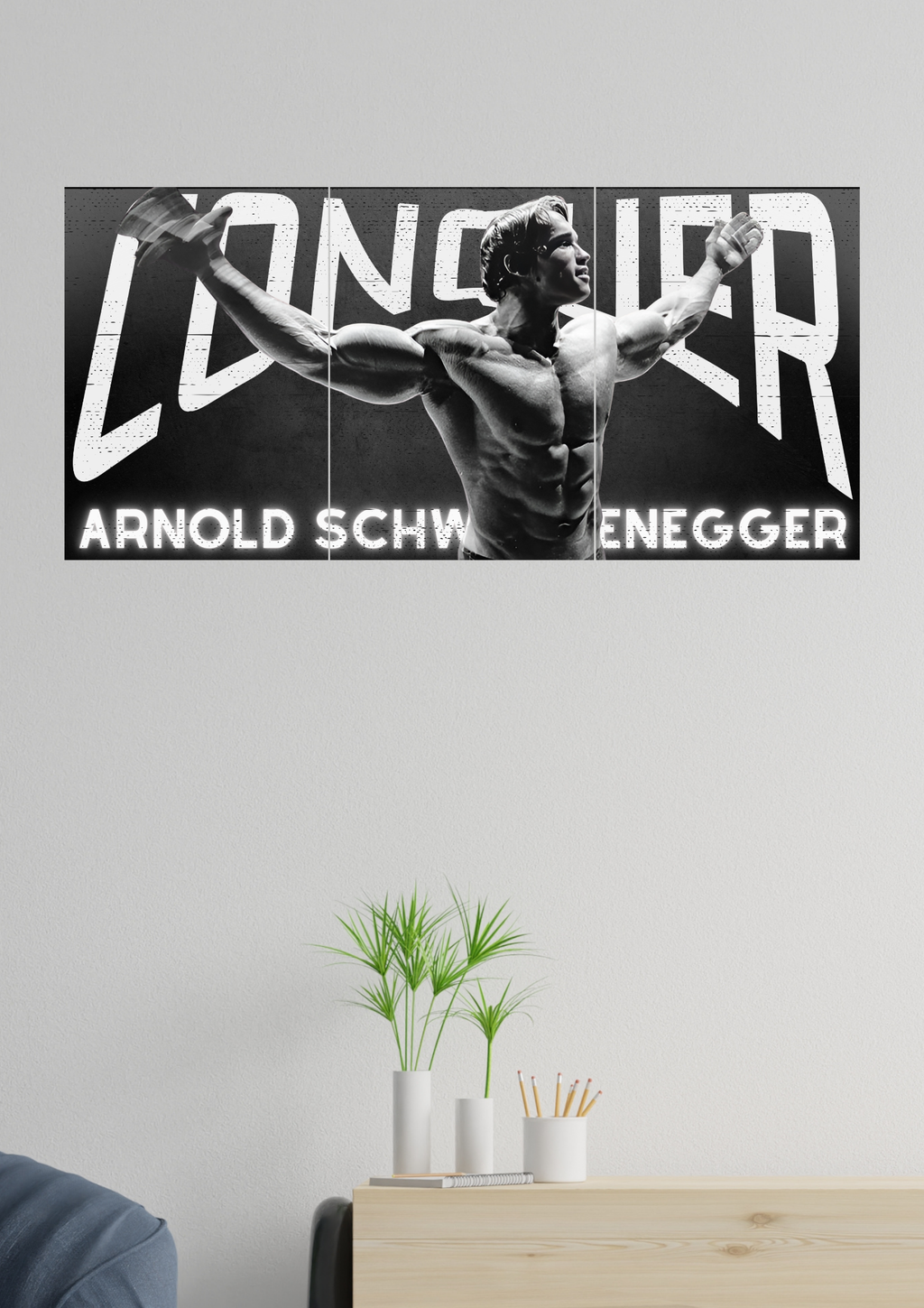 Arnold Schwarzenegger Conquer Poster | Set of 3 Split Design Poster