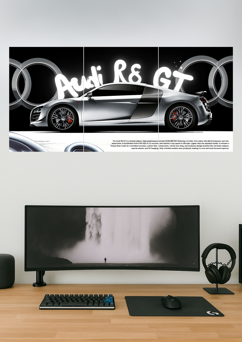 Audi R8 GT | Car Set | Set of 3 Split Design Poster