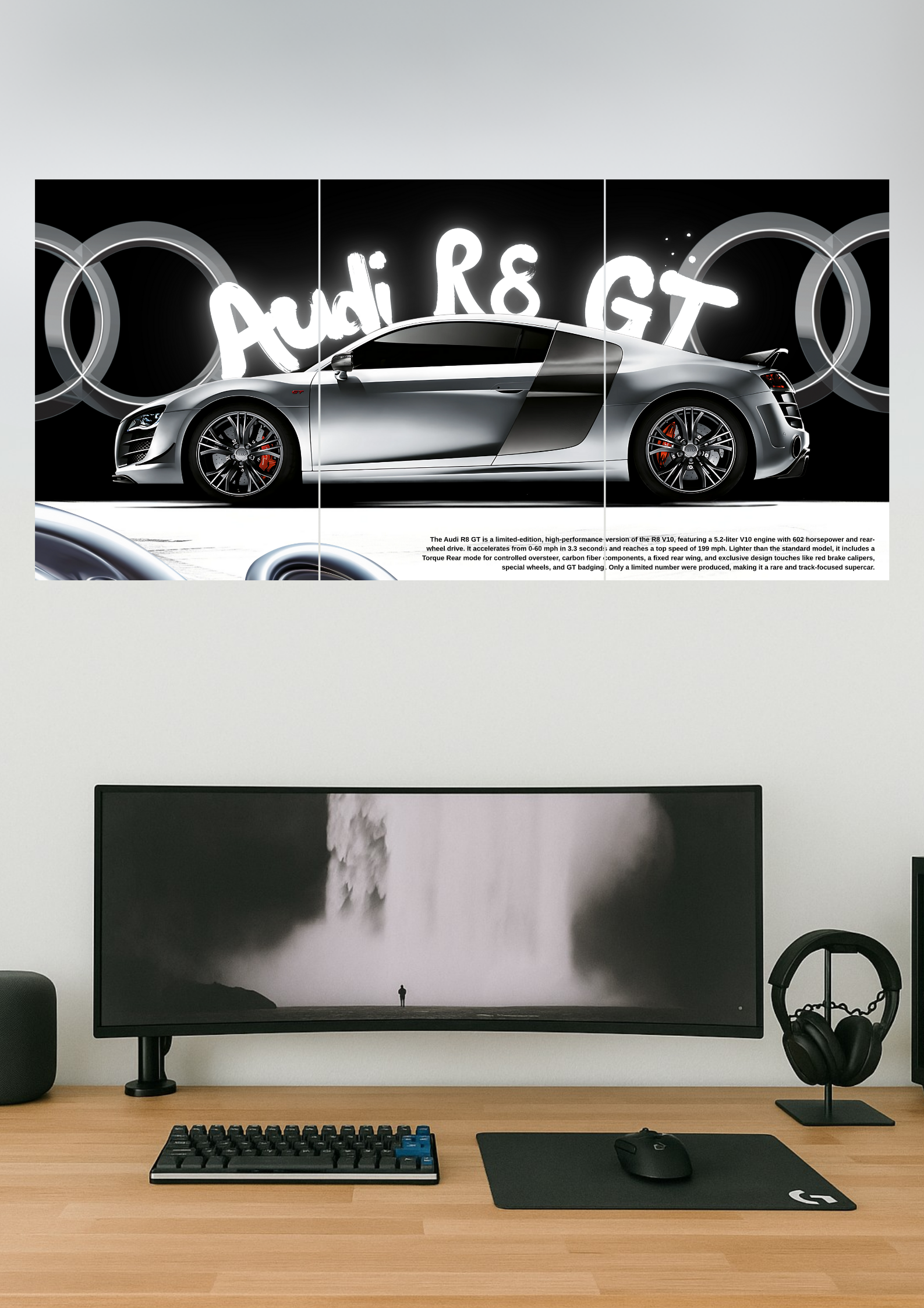 Audi R8 GT | Car Set | Set of 3 Split Design Poster