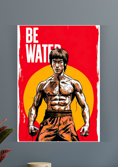 Be Water x Bruce Lee Poster | Motivation Poster 