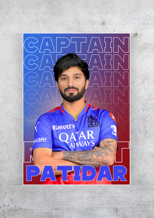 Captain Rajat Patidar Poster | Cricket Poster