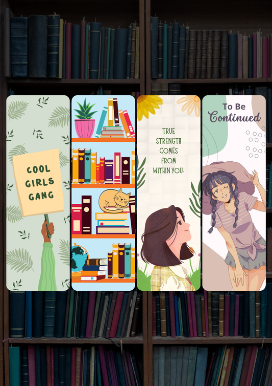Cartoon Bookmark Combo #002 | Set Of 4 | Bookmark Combo 