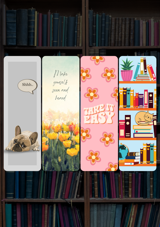 Cartoon Bookmark Combo #003 | Set Of 4 | Bookmark Combo 