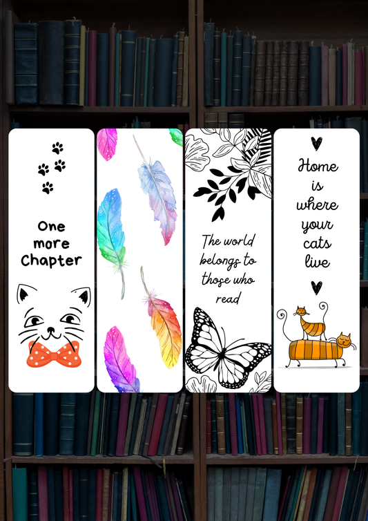 Cartoon Bookmark Combo #004 | Set Of 4 | Bookmark Combo 