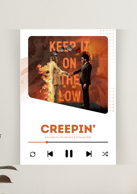 Creepin’ Song Poster | Music Poster