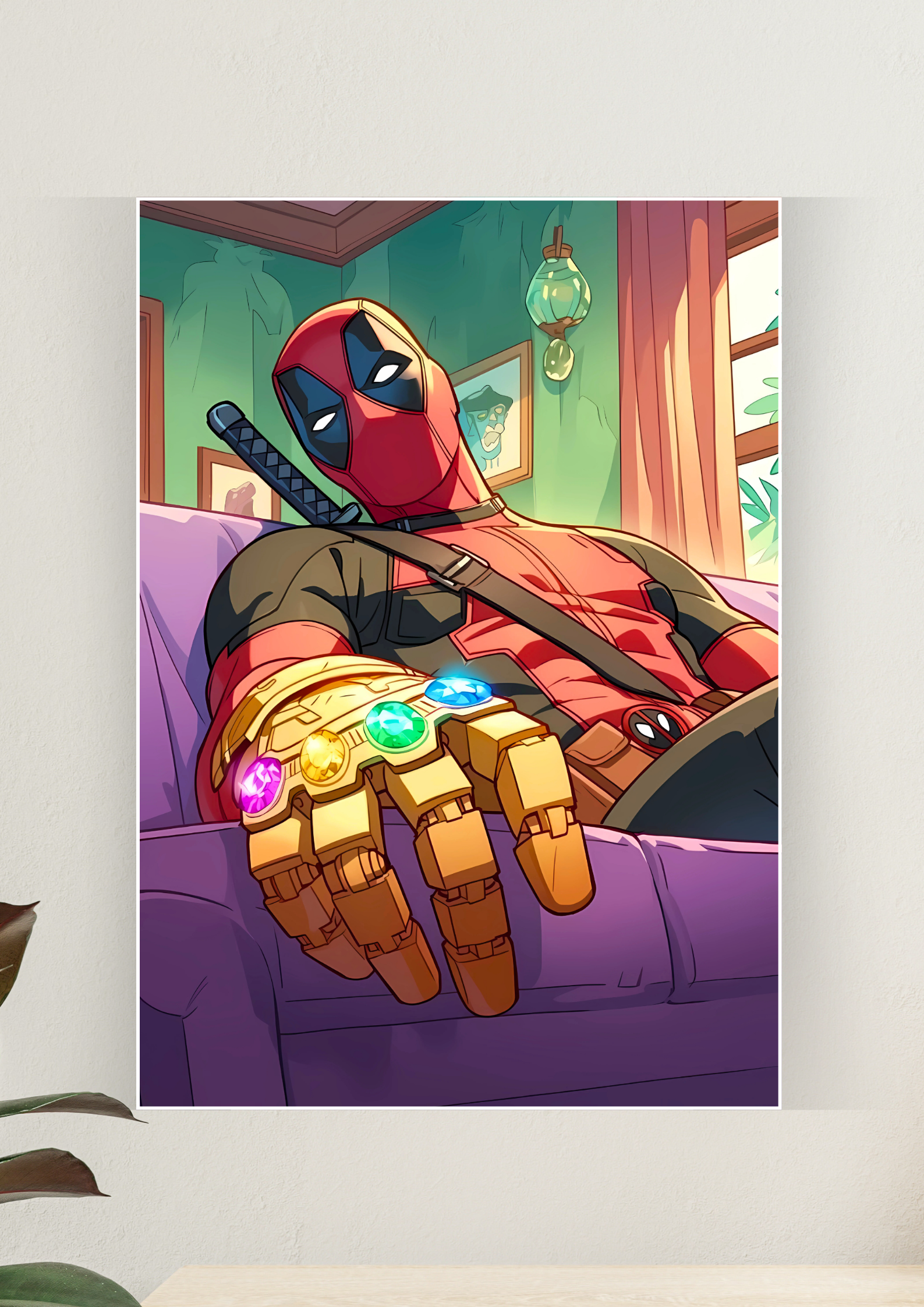 DEADPOOL Chilling With Infinity Stones | MARVEL POSTER