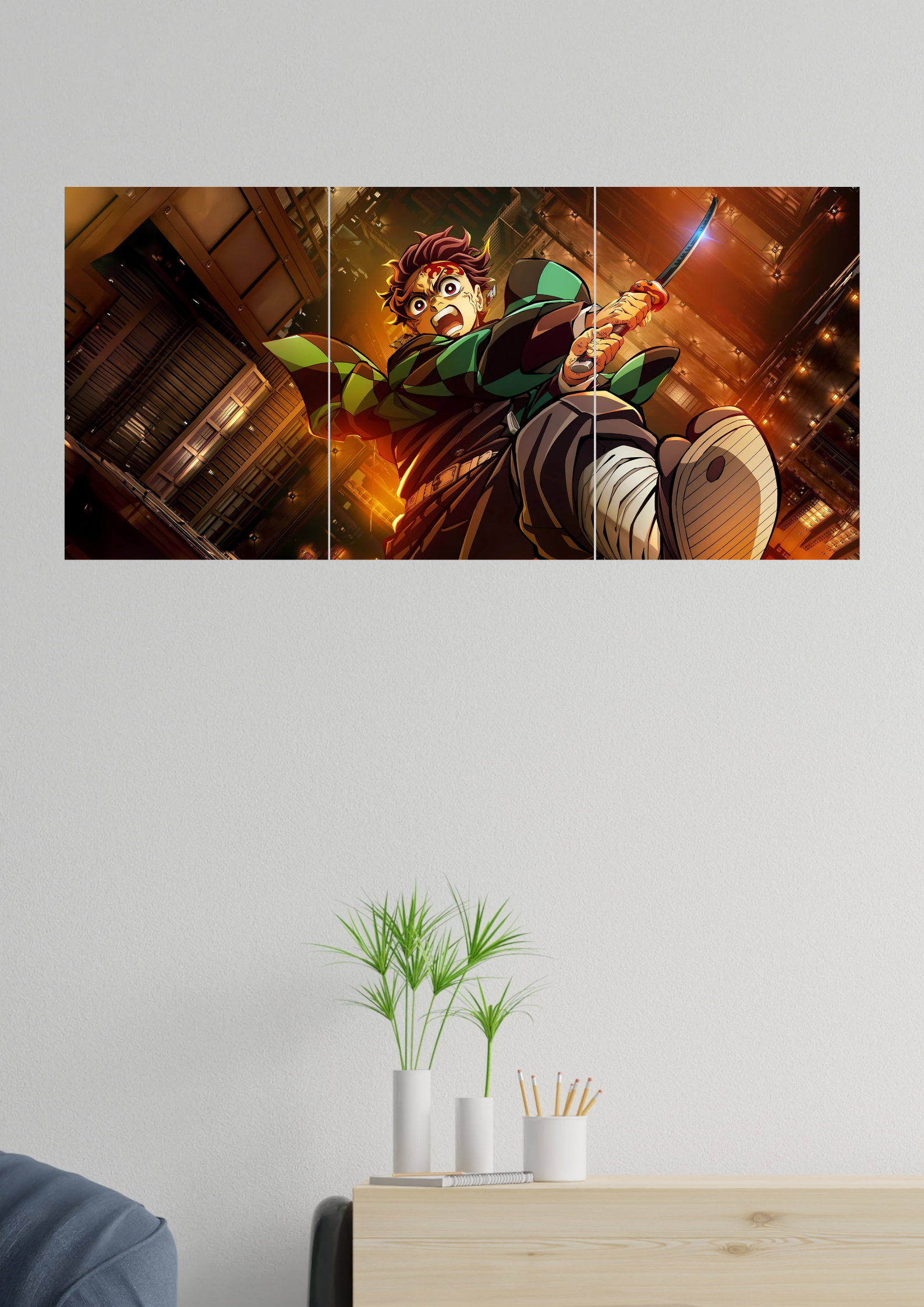 Demon Slayer x Tanjiro Kamado Poster | Split Design Poster