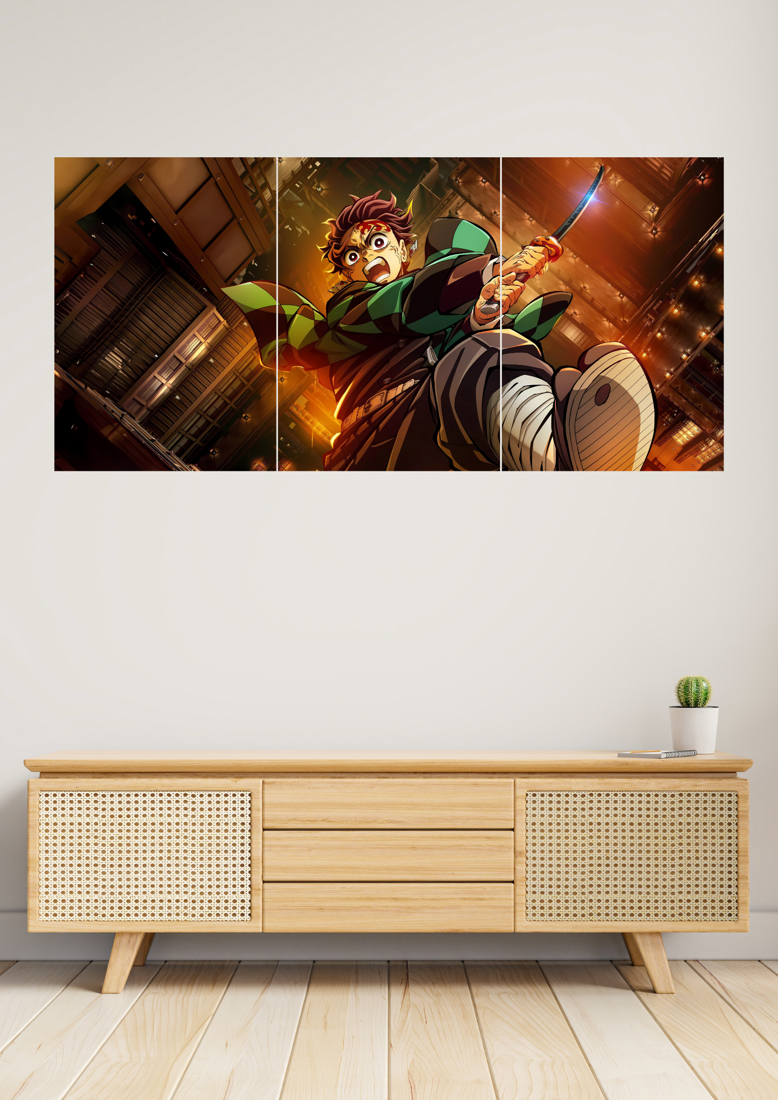 Demon Slayer x Tanjiro Kamado Poster | Split Design Poster