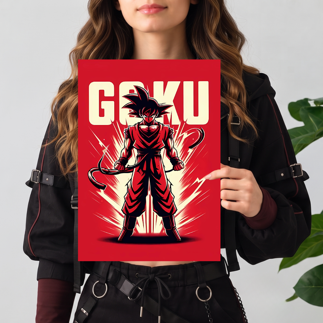 Dragon Ball Z Goku Red Poster | Anime Poster