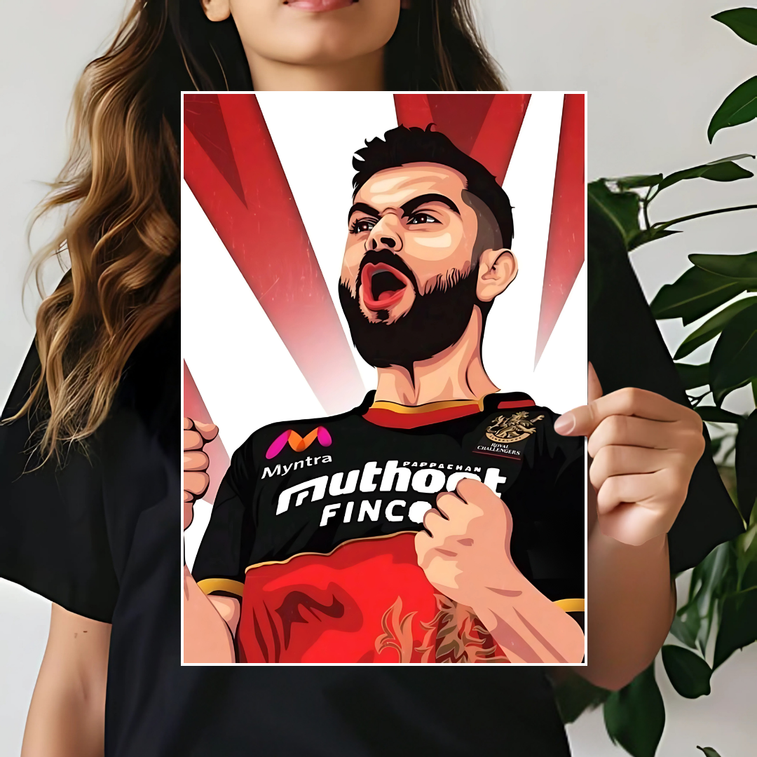 Epic Virat Kohli Roar Poster | Cricket Wall Poster