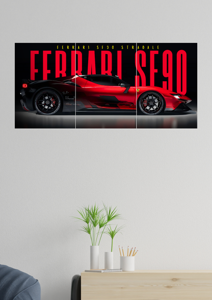 Ferrari SF90 Stradale | Car Set | Set of 3 Split Design Poster