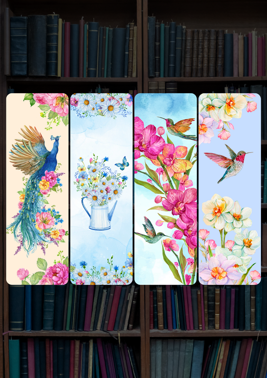 Flowers Bookmark Combo #002 | Set Of 4 | Bookmark Combo