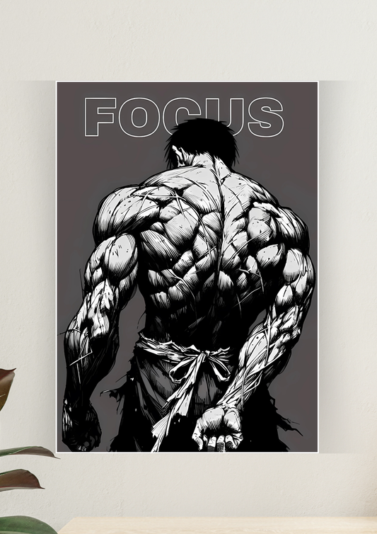 Focus x Baki Poster | Gym Motivation Poster