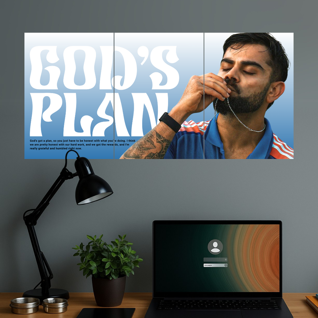 GOD'S PLAN | Virat Kohli | Split Design Poster