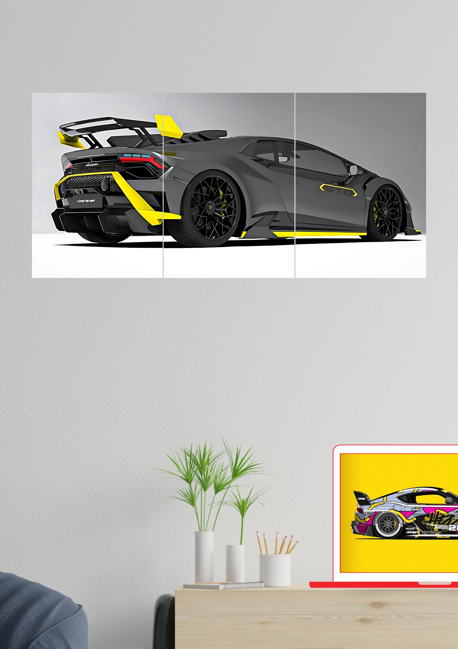 Lamborghini Huracan Poster | Split Design Poster | Pack Of 3 GenZCustom