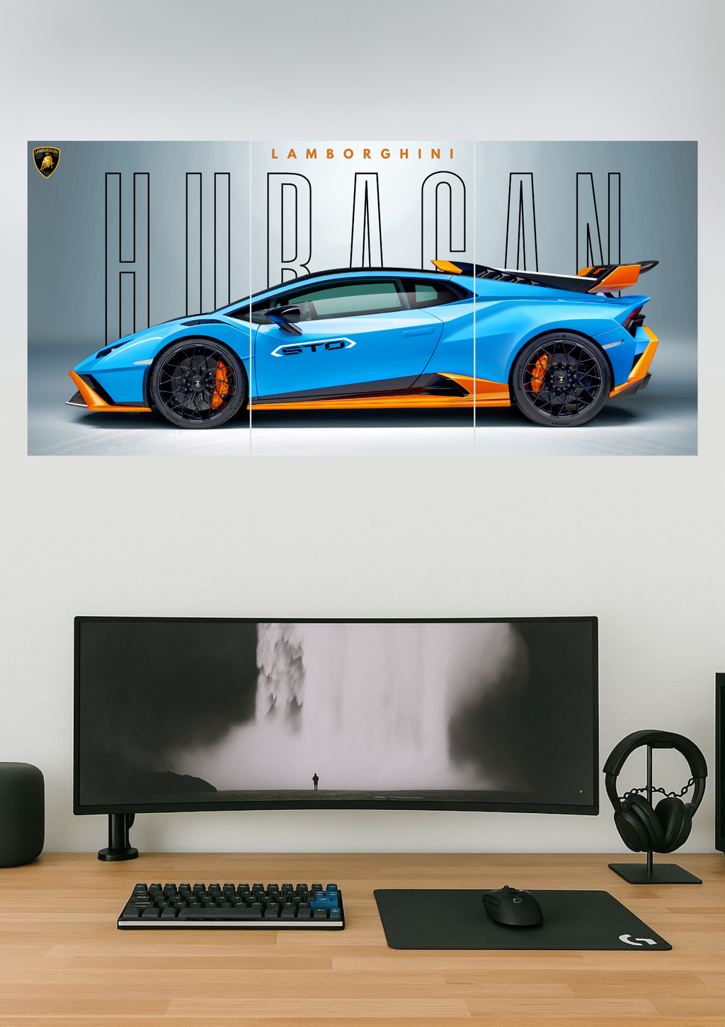 Lamborghini Huracan STO | Car Set | Set of 3 Split Design Poster