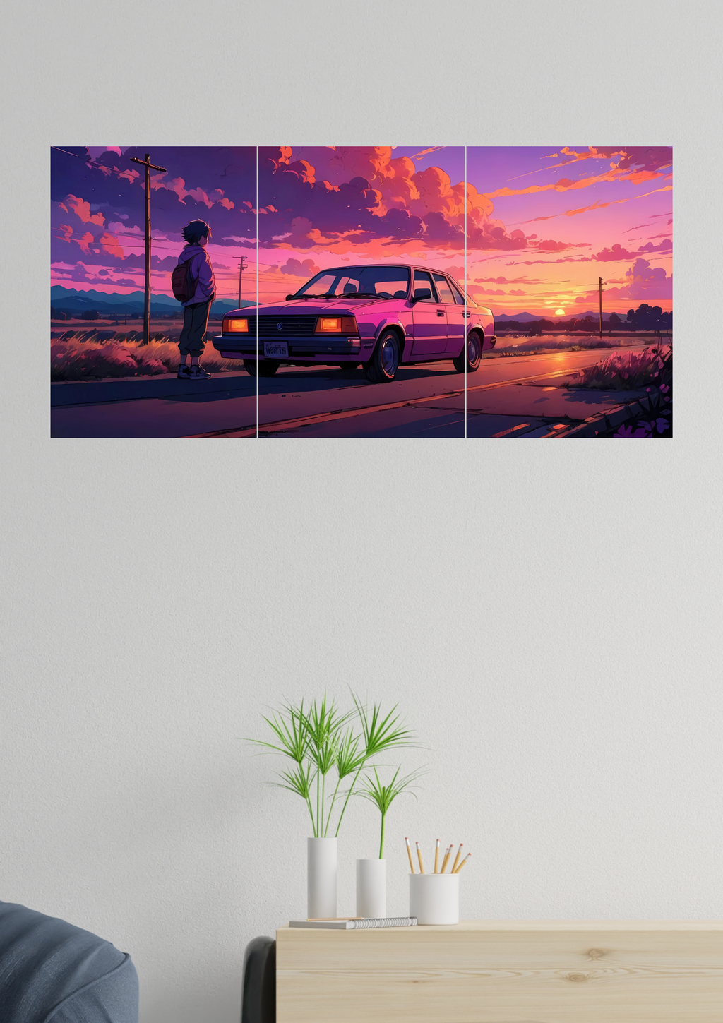 Lofi Vibe x Anime Poster | Split Design Poster 