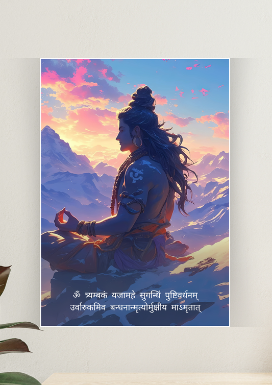 Maha Mrityunjaya Mantra Poster | Mahadev #02 | Mythology Poster