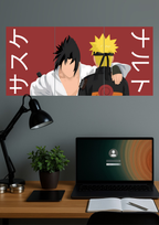 Naruto and Sasuke | Anime Poster | Split Design Poster