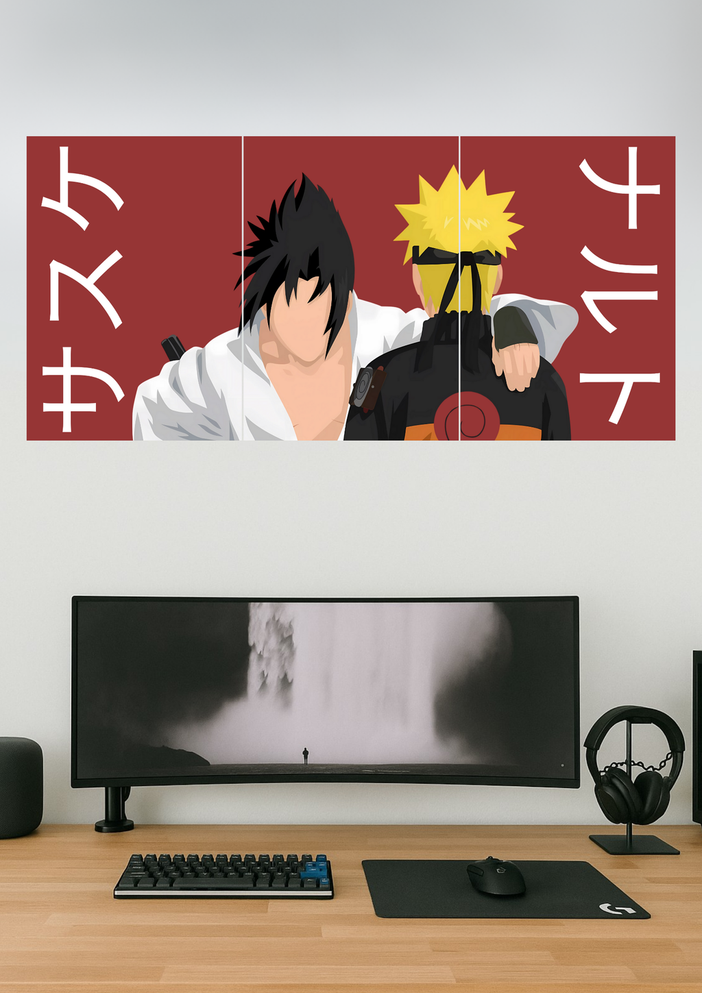 Naruto and Sasuke | Anime Poster | Split Design Poster