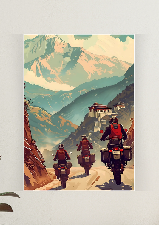 One Bike Trip Vintage Poster 