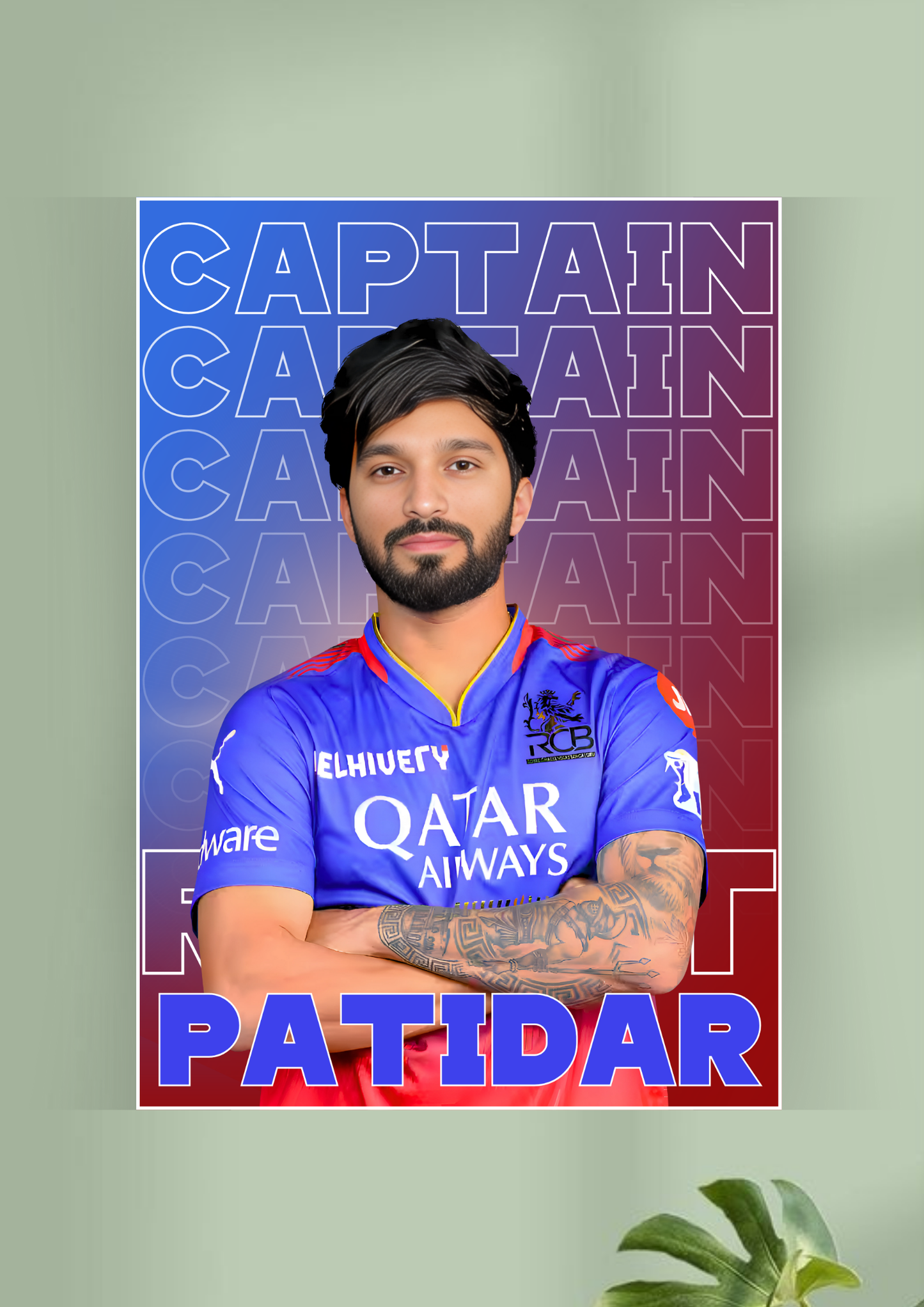 Captain Rajat Patidar Poster | Cricket Poster
