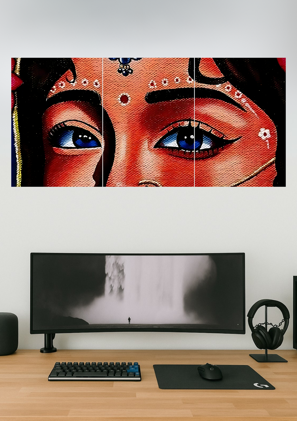 Devitional Design Radha Rani Eyes Poster | Devotional Set | Set of 3 Split Design Poster ...