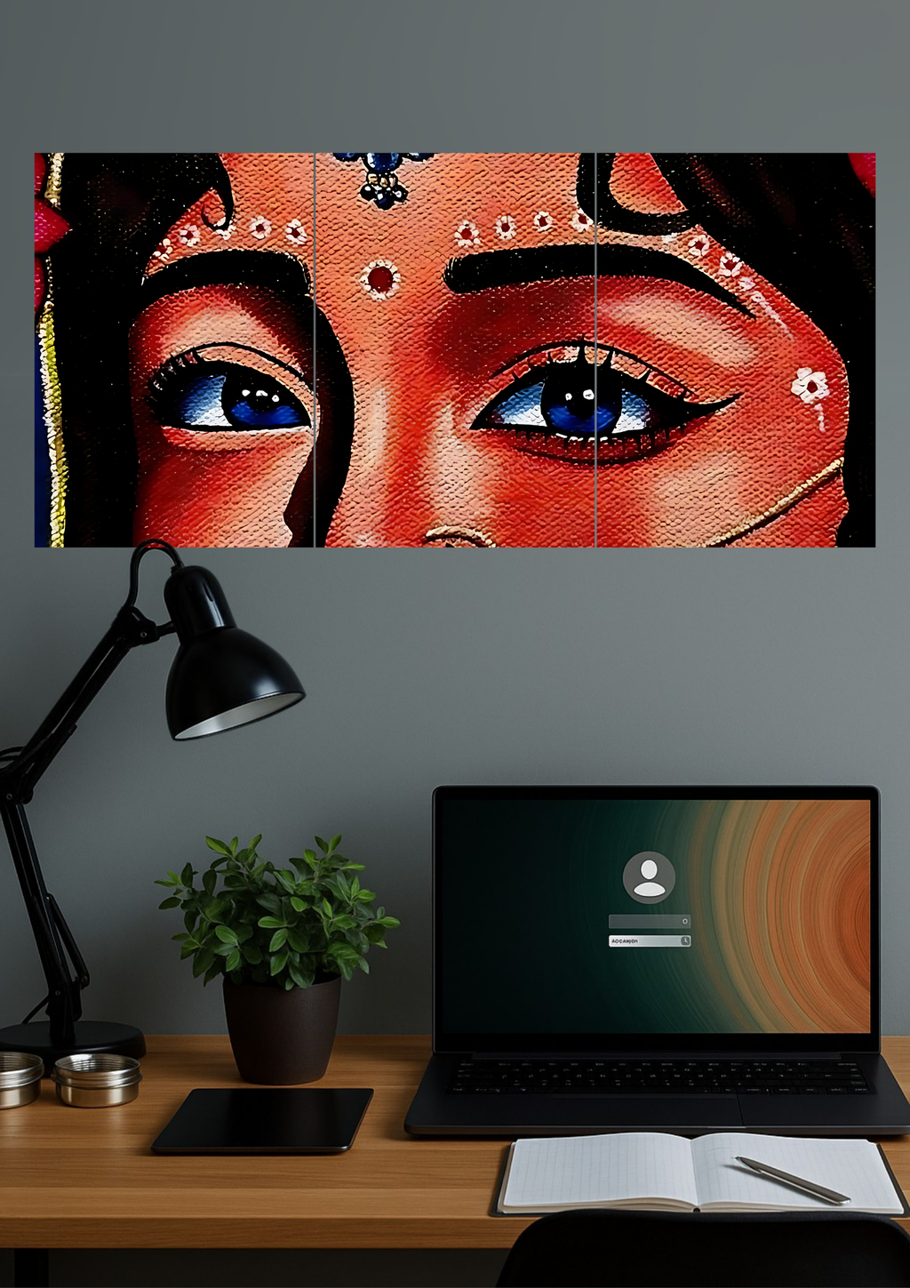Devitional Design Radha Rani Eyes Poster | Devotional Set | Set of 3 Split Design Poster ...