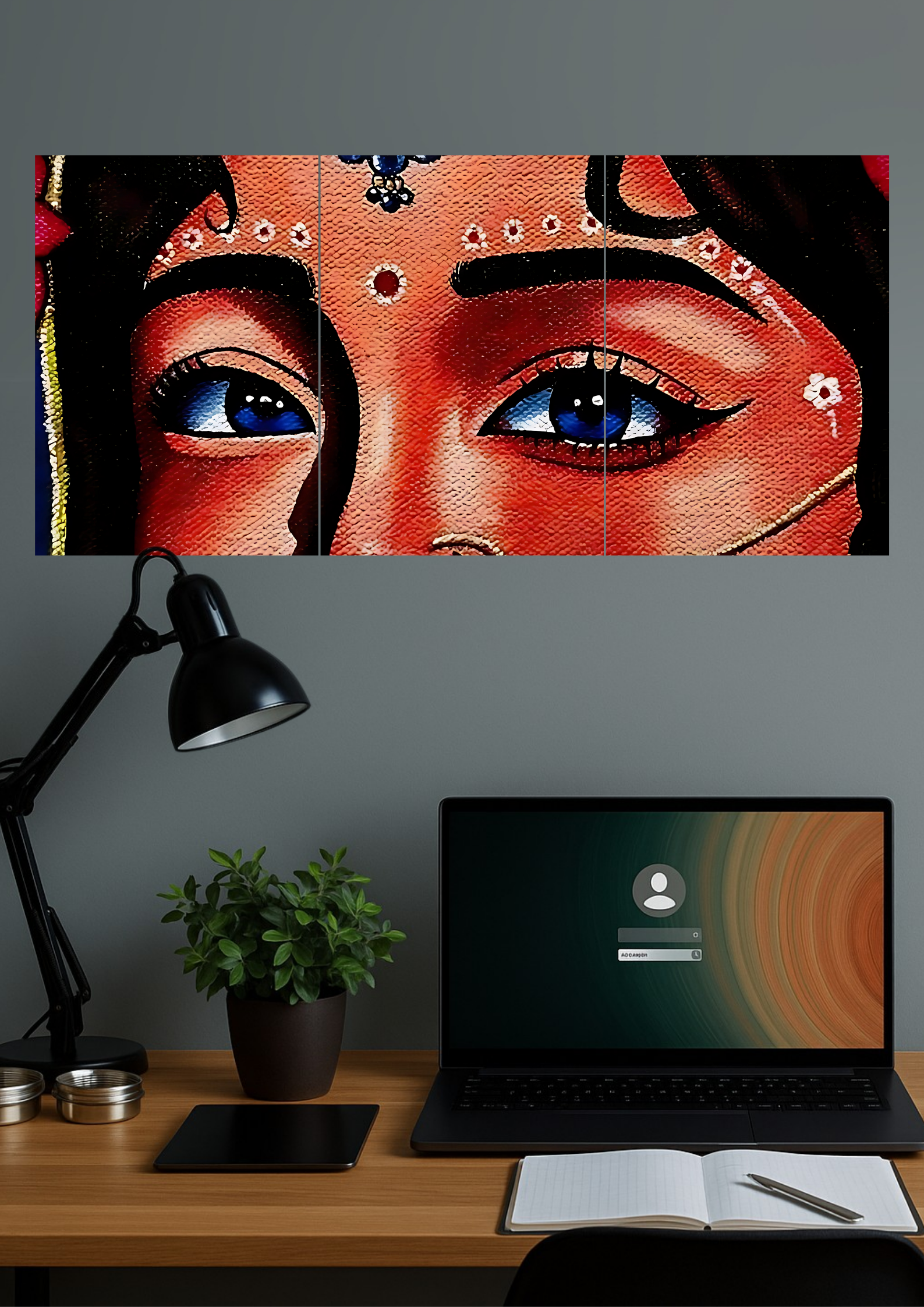 Radha Rani Eyes Poster | Devotional Set | Set of 3 Split Design Poster