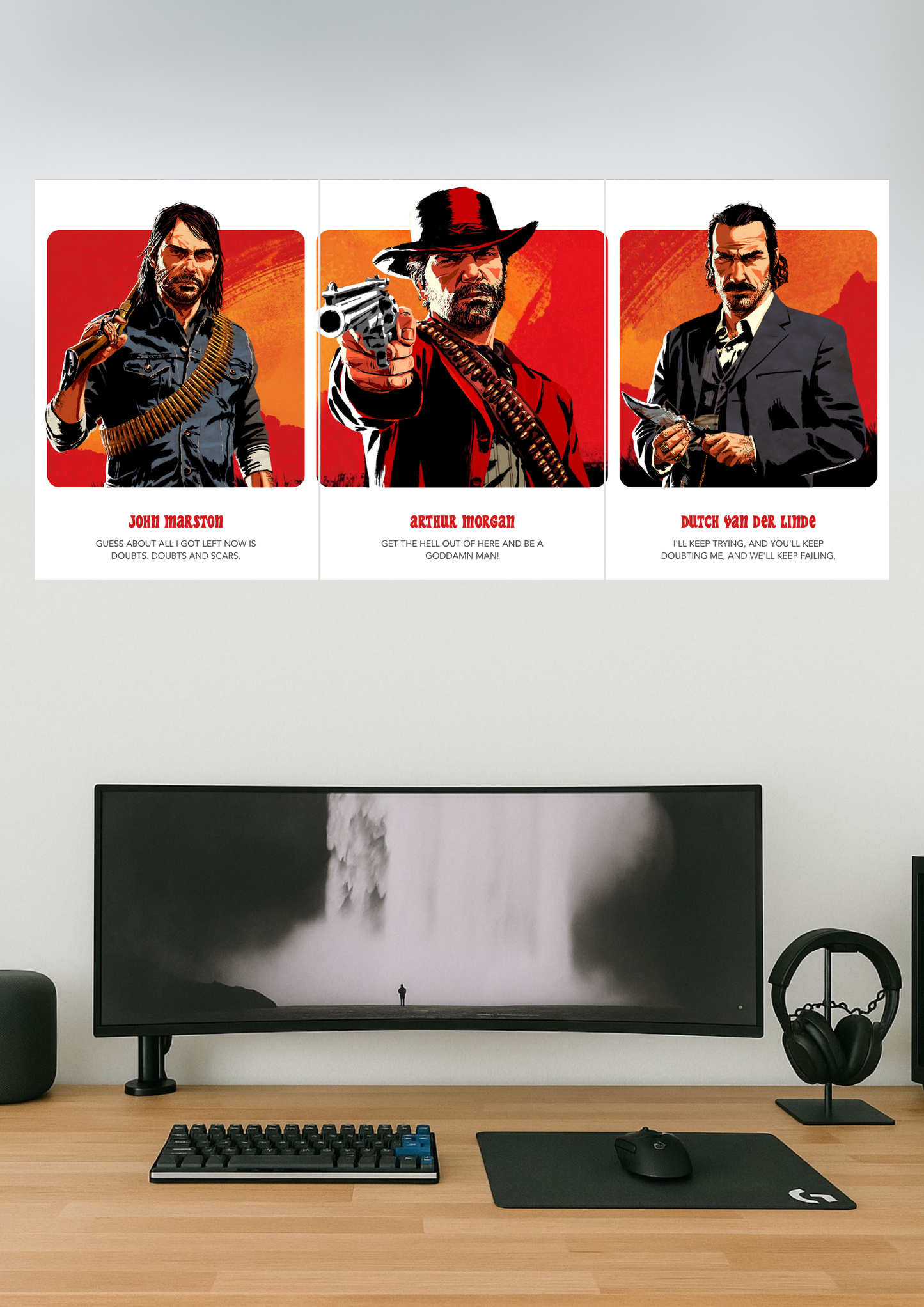 Red Dead Redemption X Trio | Gaming Set | Split Design Poster
