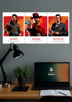Red Dead Redemption X Trio | Gaming Set | Split Design Poster