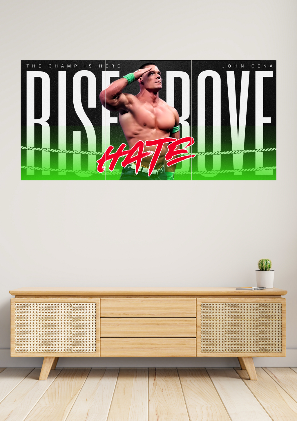 Rise Above Hate | JOHN CENA | Set of 3 Split Design Poster 